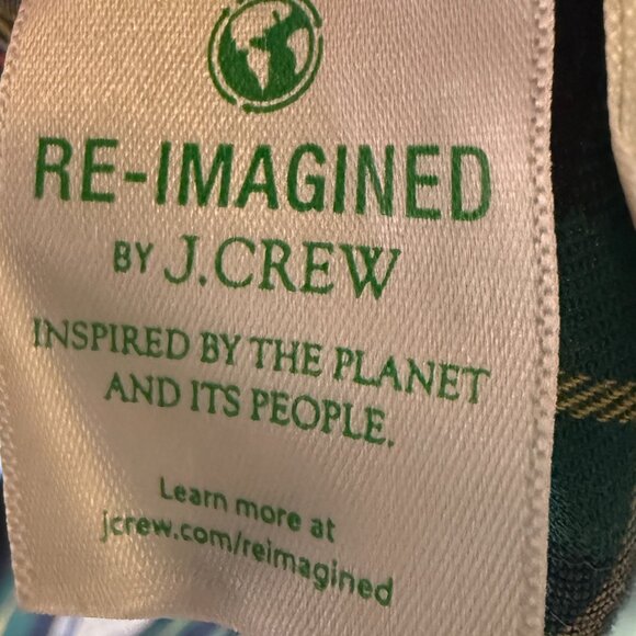 J Crew Re-Imagined Plaid Patchwork Flex Washed Slim Untucked Sz Medium - Picture 3 of 10